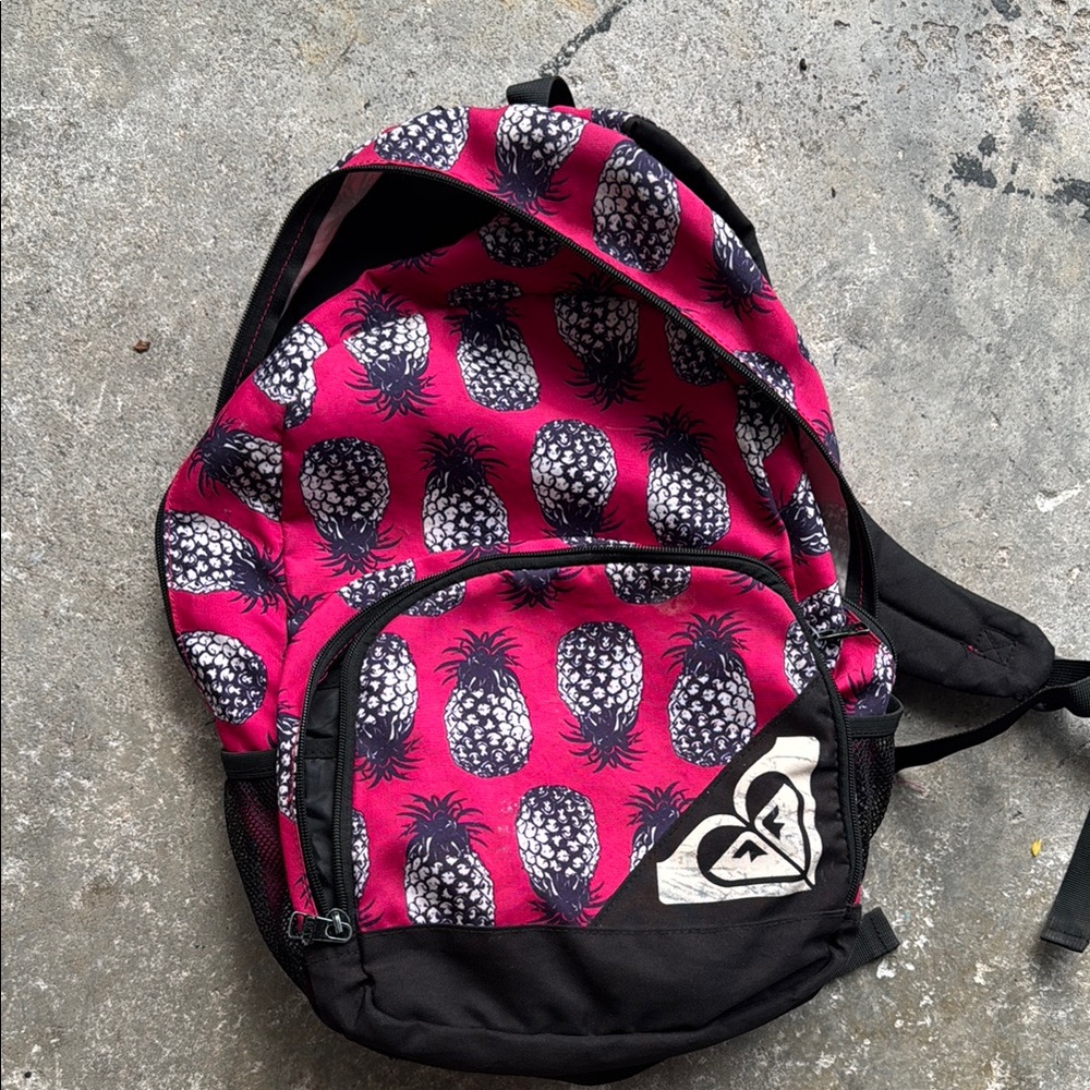 Pink and Black Pineapple Backpack